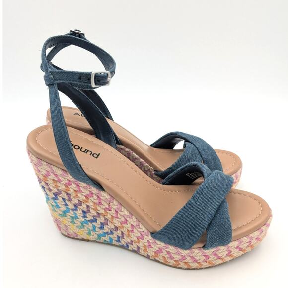 Abound Sukie Espadrille Wedge Sandals Women's Blue Denim Size US8M - Picture 3 of 9